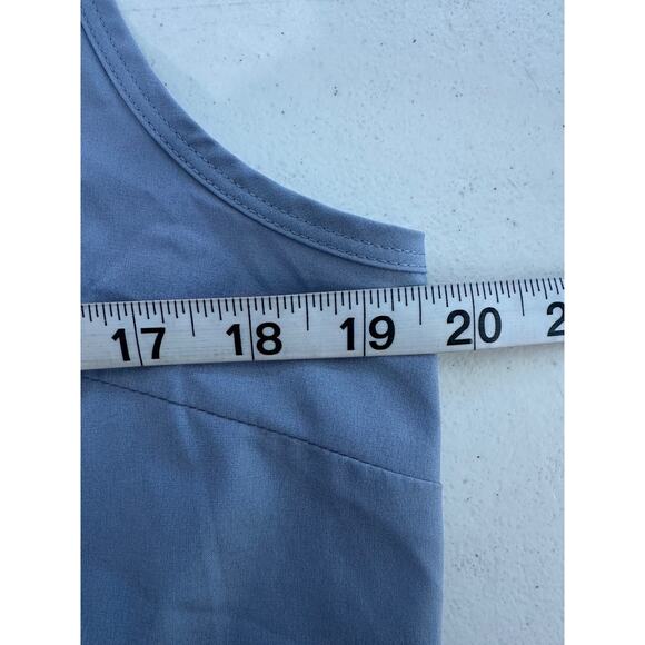 Calia by Carrie Underwood Jumpsuit Large Cinch Waist Tapered Leg Loungwear Blue - Picture 8 of 11